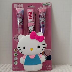 Hello Kitty Pink Lip Gloss set with crossbody bag. Cotton Candy and Blueberry.